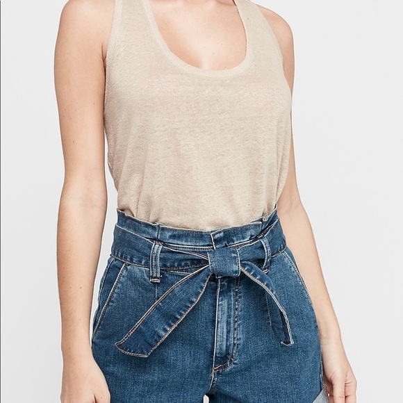 Shortie Extreme High Rise Dark Wash Shorts Express - Picture 4 of 4